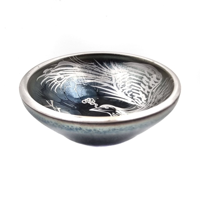 Чашка "Феникс" ручная роспись серебром, 80 мл