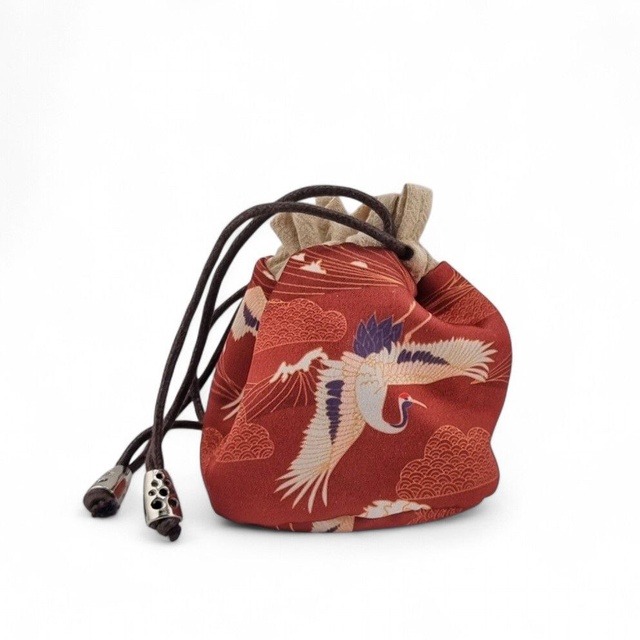 Мешочек "Танец журавлей", бордовый