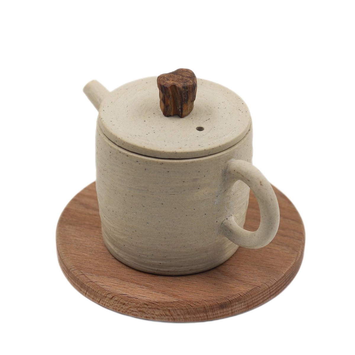 Чайник "Уральский эгоист", уральская глина, платан, 100 мл