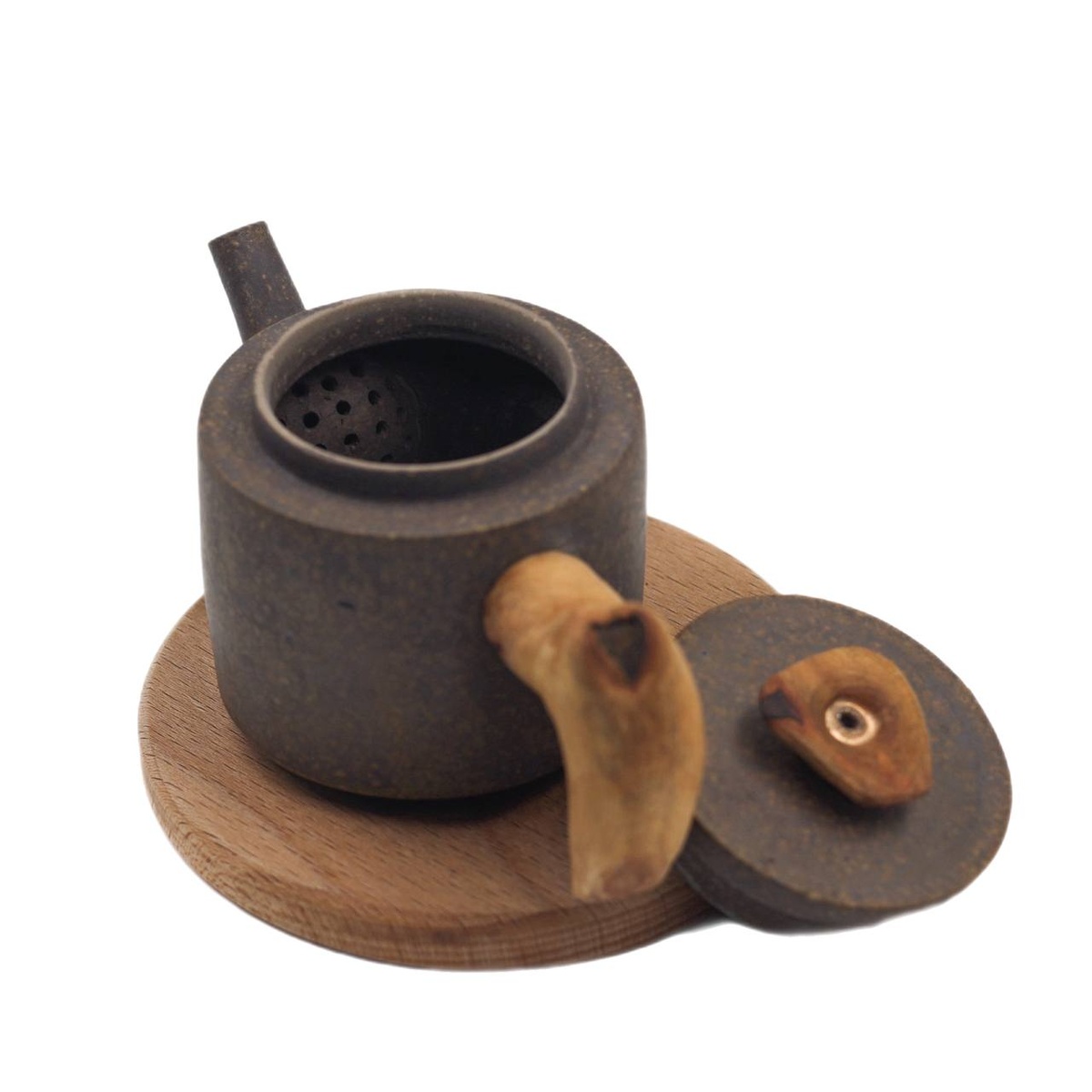 Чайник "Лучший друг", исинская глина,платан, бронза, 100 мл