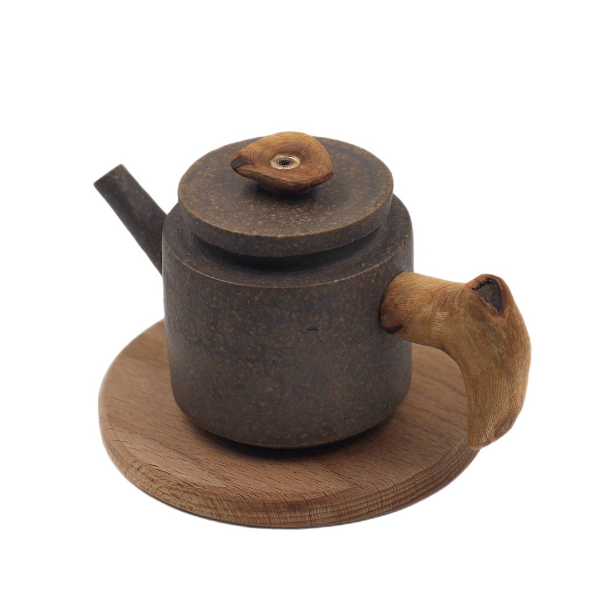 Чайник "Лучший друг", исинская глина,платан, бронза, 100 мл