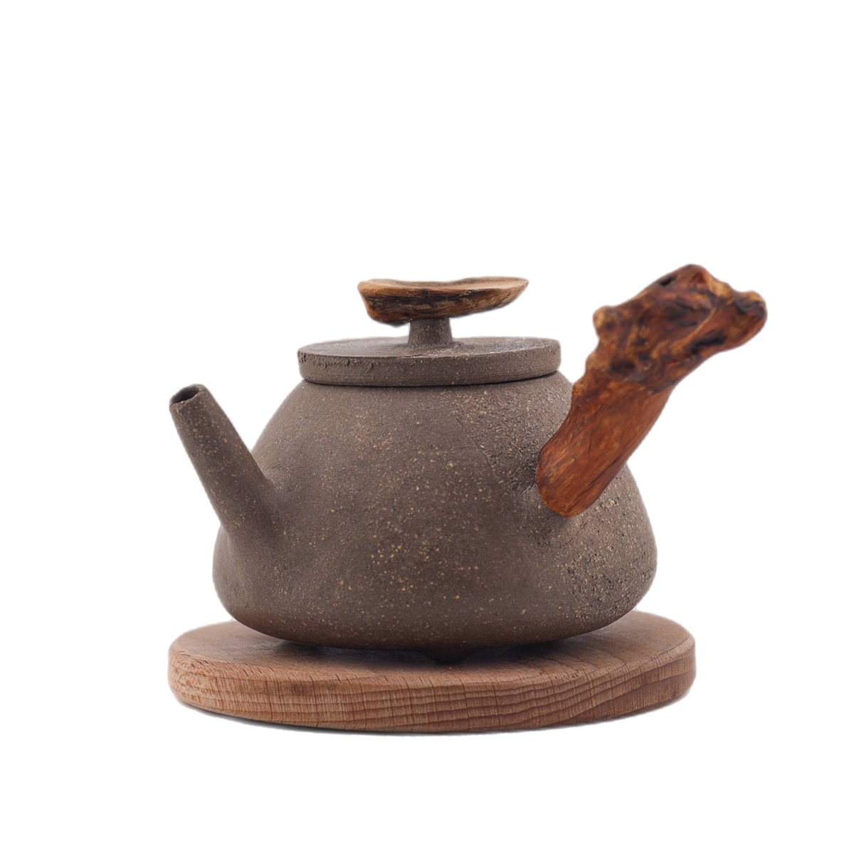 Чайник "Добрая весть", исинская глина, ручка можжевельник, 140 мл