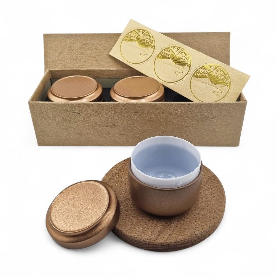 Набор "Три чайницы", бежевая коробка