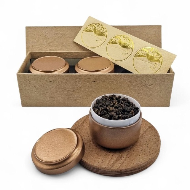 Набор "Три чайницы", бежевая коробка