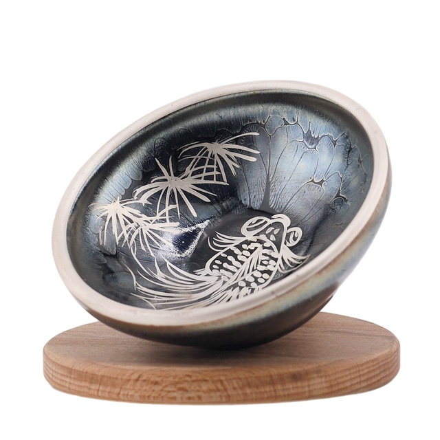 Чашка "Рыба" ручная роспись серебром, 80 мл