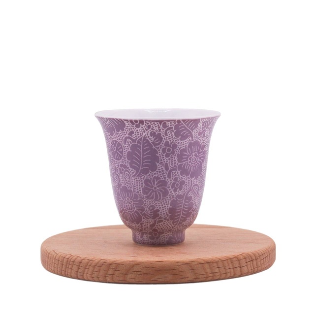 Чашка "Цветущий балдахин" фиолетовая, Цзиндэчжэнь, 40 мл