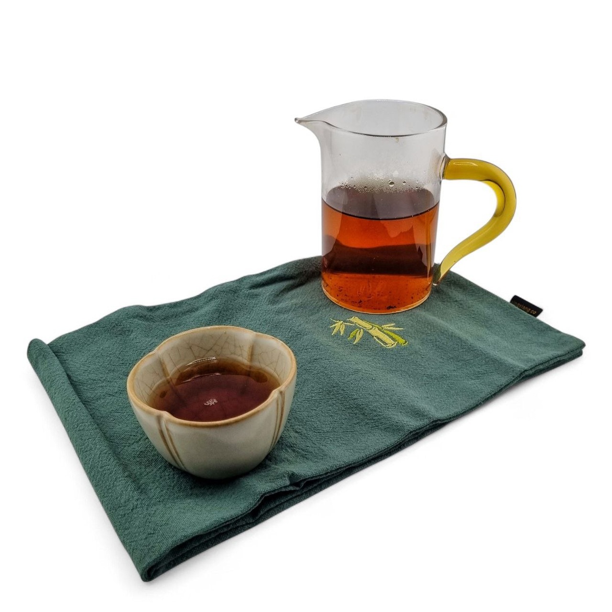 Полотенце "Свиток", зелёное