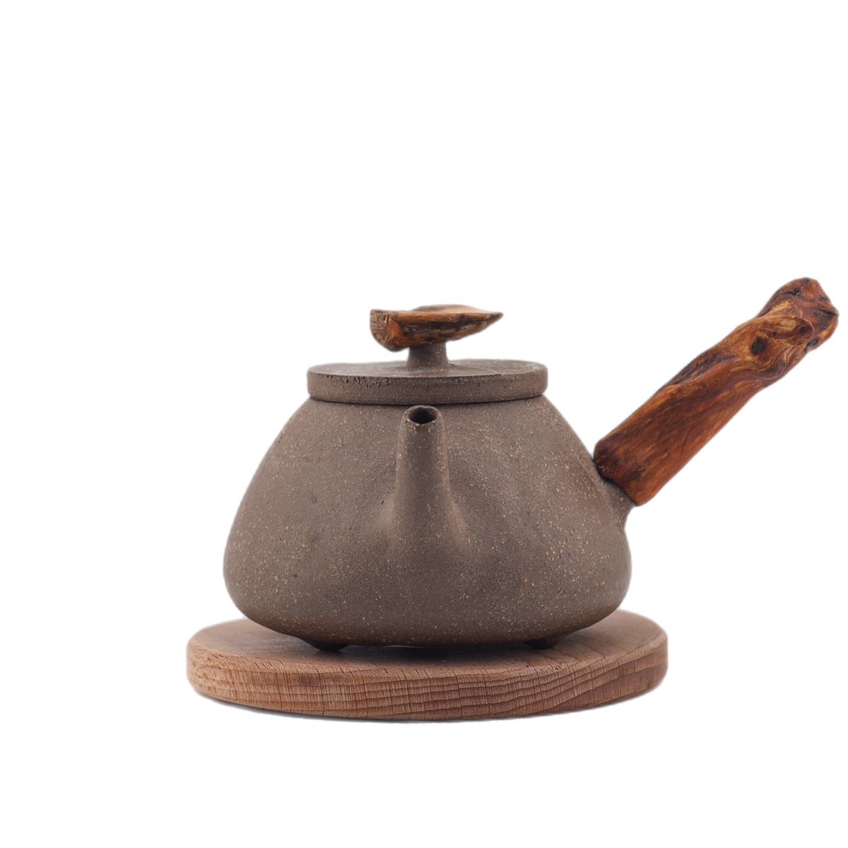 Чайник "Добрая весть", исинская глина, ручка можжевельник, 140 мл