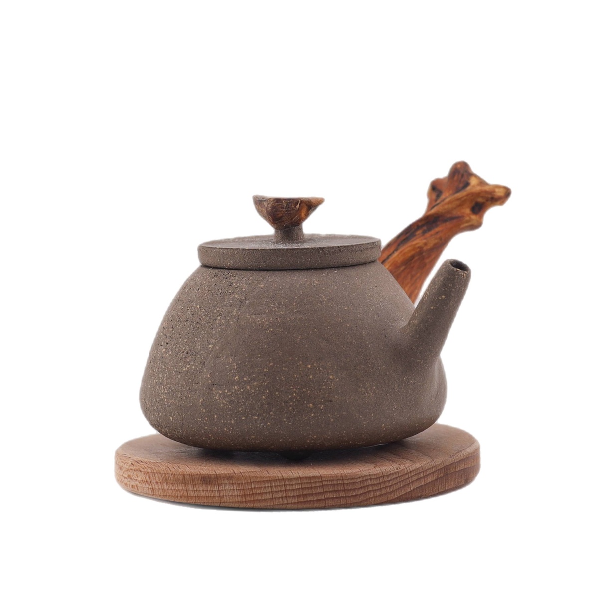 Чайник "Добрая весть", исинская глина, ручка можжевельник, 140 мл