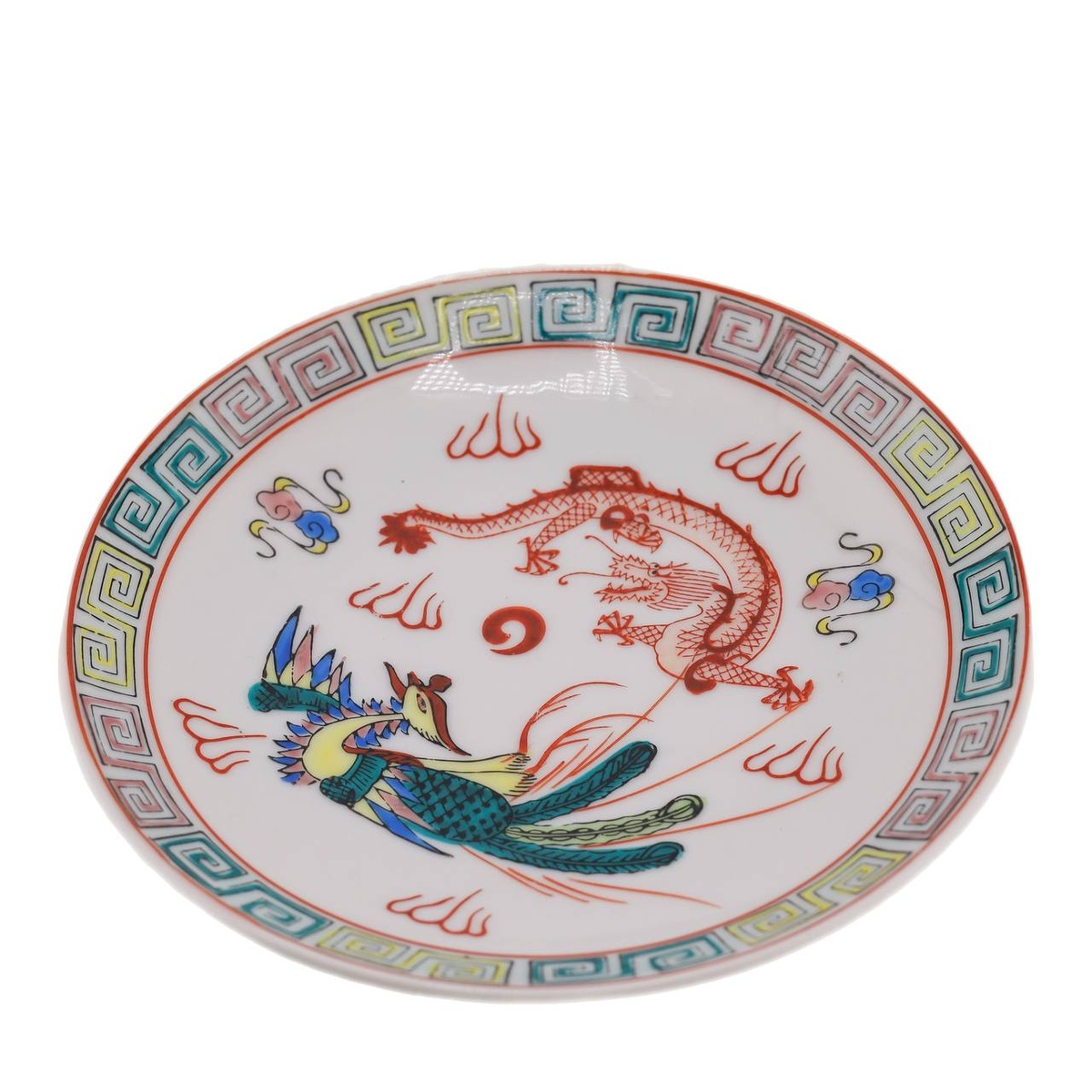Тарелка винтажная "Дракон и феникс"