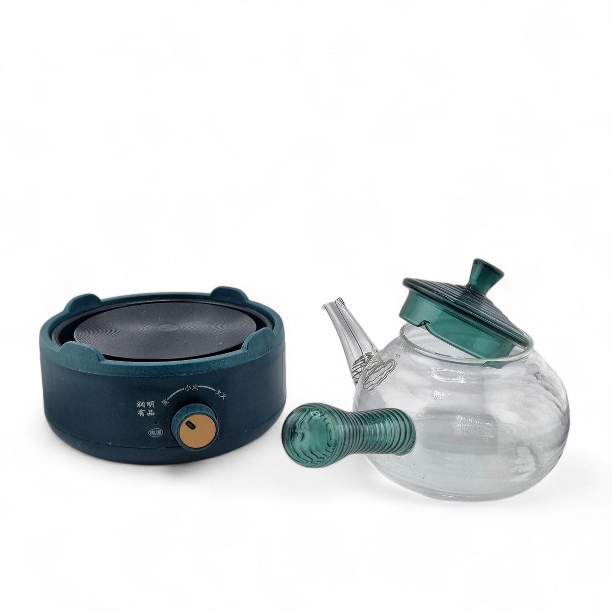 Набор "Чайник стеклянный и плитка"