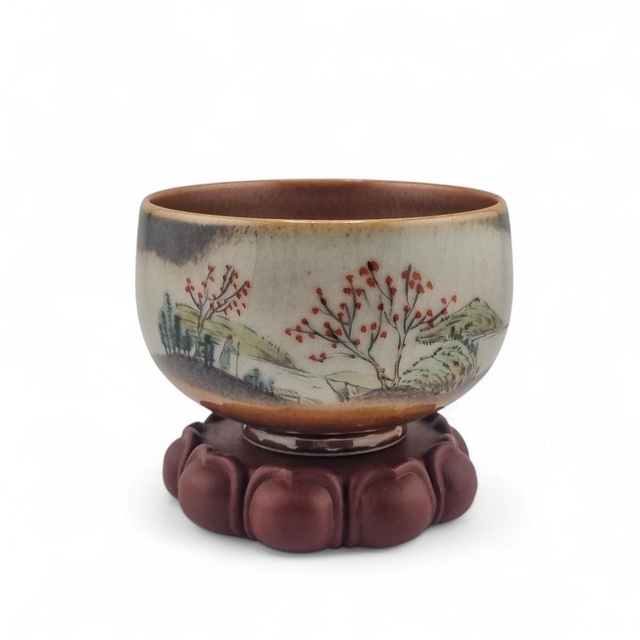 Подставка "Лотос", коричневая, керамика